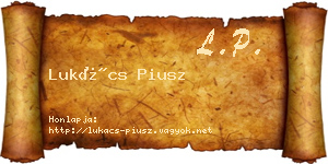 Lukács Piusz névjegykártya
