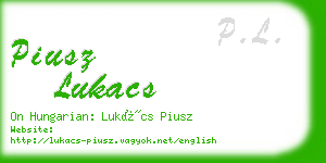 piusz lukacs business card